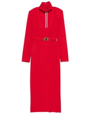 ROWEN ROSE Belted Maxi Dress - Red
