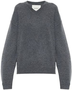 Lisa Yang Cyrilla V-Neck Cashmere Sweater - Gray