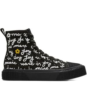 Marc Jacobs The Marc Is Joy High-Top Canvas Trainers - Black