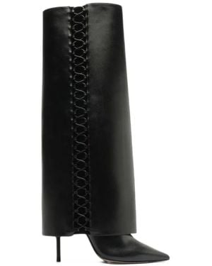 Alexandre Birman Holly Lace-Up Leather Boots - Black