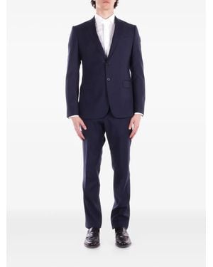 Emporio Armani Virgin-Wool Single-Breasted Suit - Blue