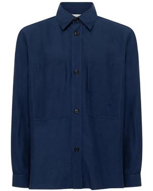Laneus Chest-Pocket Overshirt - Blue