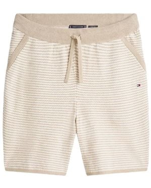 Tommy Hilfiger Knitted Horizontal-Stripe Shorts - Natural