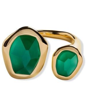 Monica Vinader Mv Odyssey Gemstone Open Ring - Green