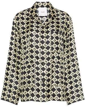 Nanushka Geometric Shirt - Black