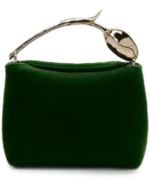 Erdem Bolso Shopper Bloom Micro De Terciopelo Con Asa Floral - Verde