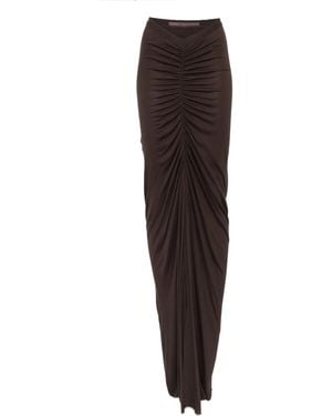 Rick Owens Ruched High-Waisted Skirt - Brown