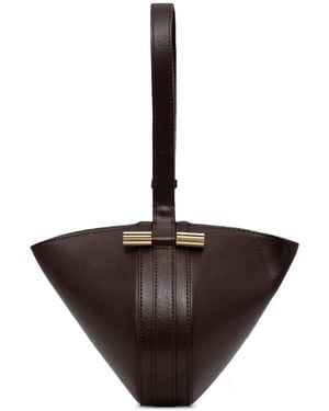Victoria Beckham Portofino Dia Ribbed-Hardware Tote Bag - Bruin