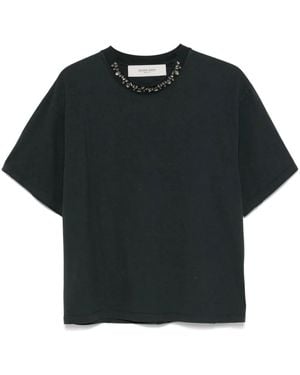 Golden Goose T-Shirt With Crystals Application - Black