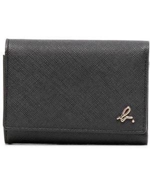 agnès b. Foldover Leather Wallet - Grey