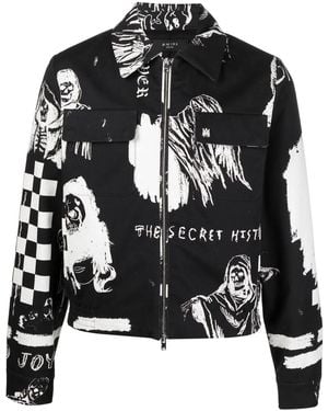Amiri Graphic-Print Shirt Jacket - Black