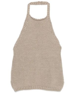Rohe Chunky-Knit Halter Top - Natural
