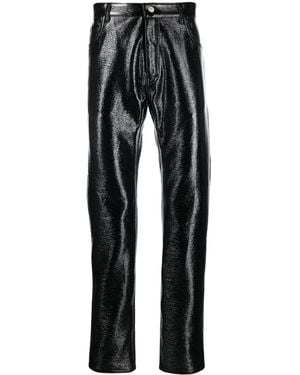 Courreges Vinyl Straight-Leg Trousers - Black
