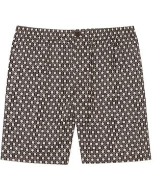 Lacoste Patterned Shorts - Brown