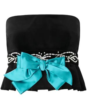 Valentino Garavani Sequin-Embellished Bow Blouse - Black