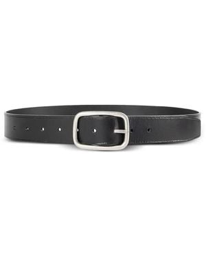 Ann Demeulemeester Oval Bold Oily Skin Buckle Belt - White