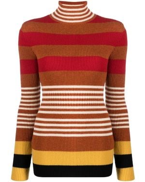 Marni ストライプ Vネックセーター - レッド