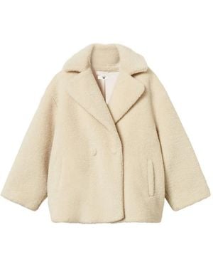 Twinset Double-Breasted Coat - Natural