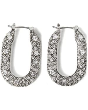 AllSaints Crystal-Embellished Hoop Earrings - White
