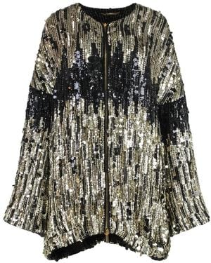 Alberta Ferretti Abrigo Con Detalles - Negro