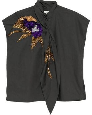 Psophia Sequin-Embellished Blouse - Black
