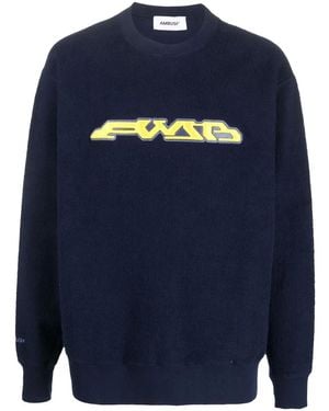 Ambush Graphic-Print Long Sleeves Sweatshirt - Blue