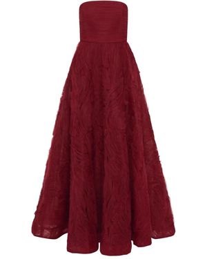 Rebecca Vallance Willow Strapless Ruffled Gown - Red
