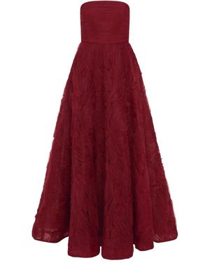 Rebecca Vallance Willow Strapless Ruffled Gown - Red