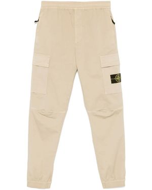Stone Island Pantaloni Con Applicazione Compass - Neutro
