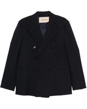 Valentino Garavani Double-Breasted Peak-Lapel Jacket - Black