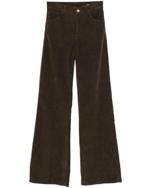 Dondup Amber Corduroy-Effect Wide-Leg Trousers - Brown
