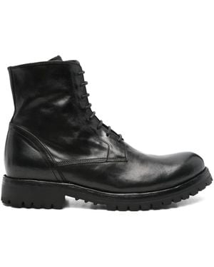 Officine Creative Ikonic 001 Lace-Up Zip Boots - Black