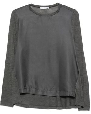 Whyci Klassisches Langarmshirt - Grau