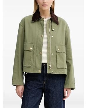 Marc O' Polo Corduroy-Collar Buttoned Jacket - Green