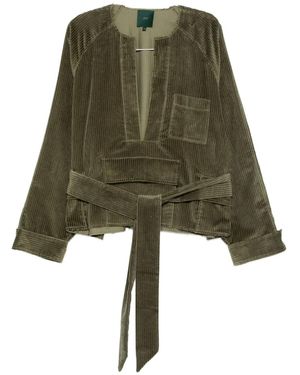 Jejia Corduroy Tie Blouse - グリーン