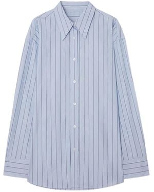 Teurn Studios Roomy pinstripe print shirt - Blau