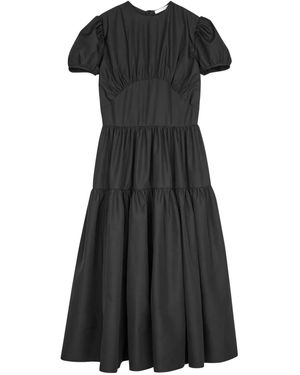 Cecilie Bahnsen Cilia Gathered-Detail Midi Dress - Black
