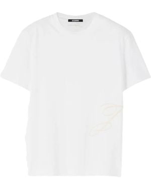 Jacquemus T-Shirt À Logo Brodé - Blanc