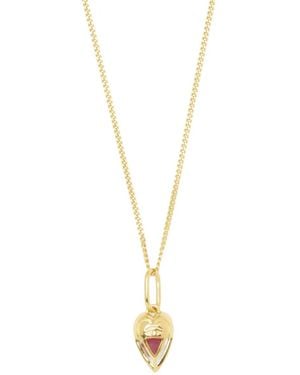 CAPSULE ELEVEN Heart-Pendant Ruby Necklace - Metallic
