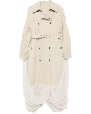 ROKH Abrigo con doble botonadura y volantes - Neutro