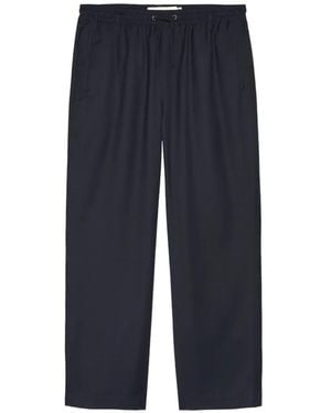 New Amsterdam Drawstring-Waist Patch-Pocket Trousers - Blue