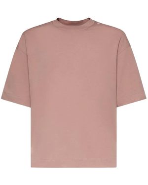 Emporio Armani Logo-Detail Dropped-Shoulder T-Shirt - Pink