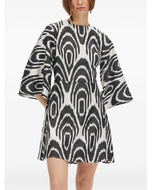 Punicana Wings Patterned Mini Dress - Black