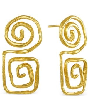 Ottoman Hands Boucles D'Oreilles Megara À Design Géométrique - Metallic