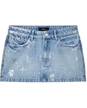 Purple Brand Monogram Mini Skirt - Blue