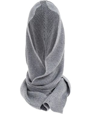 By Malene Birger Hooded Ribbed Scarf - Grey