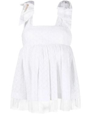 Viktor & Rolf Flared Sleeveless Blouse - White