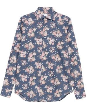 Xacus Floral-Print Shirt - Blue