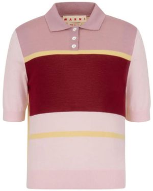 Marni Colour-Block Striped Shirt - Red