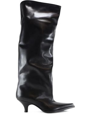 Notabene 60Mm Yolanda Pointed Leather Boots - Black